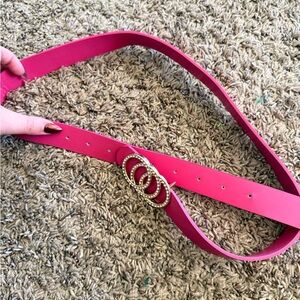 Pink Belt with Gold Buckle